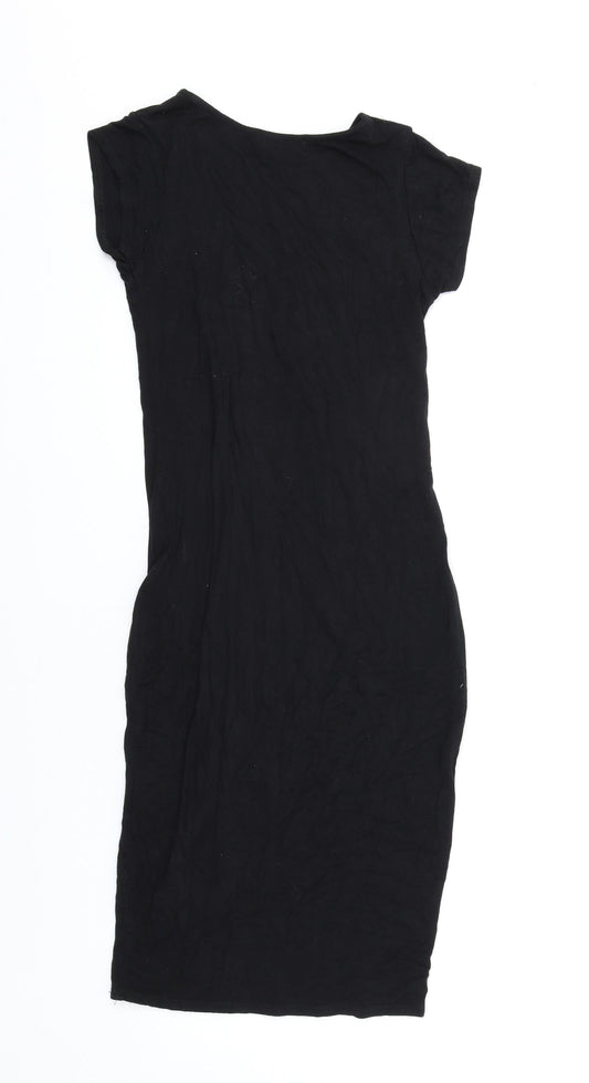 Select Womens Black Viscose Bodycon Size 10 Round Neck Pullover