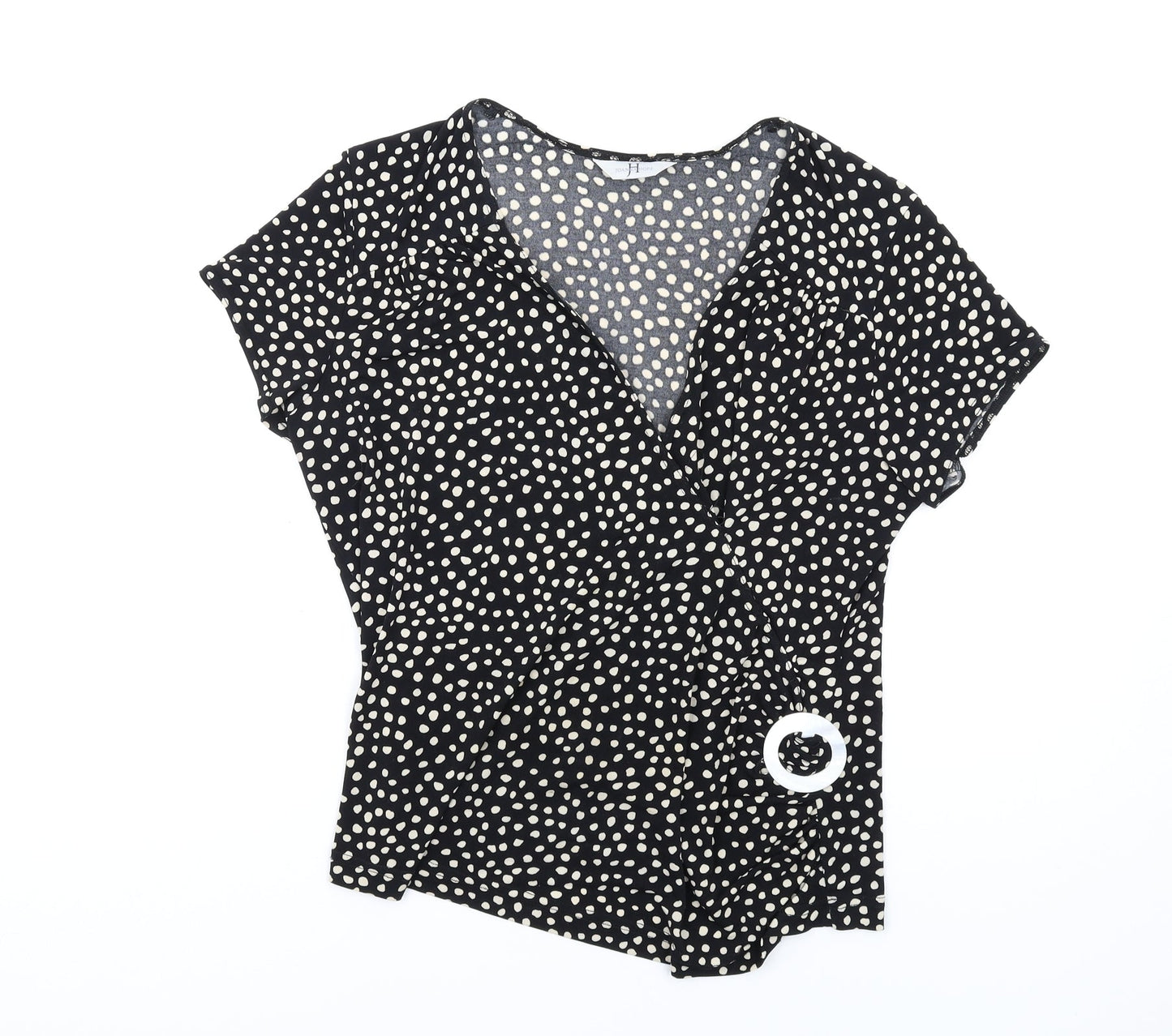 Womens UK Size 14 Joanna Hope Black Basic T-Shirt