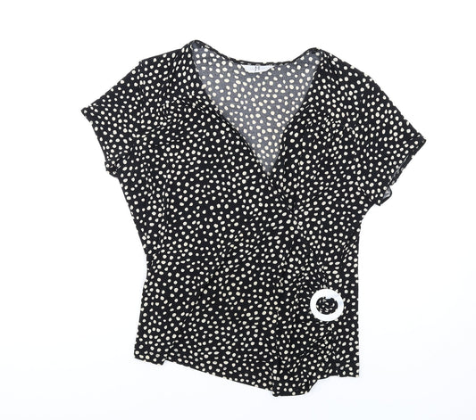 Womens UK Size 14 Joanna Hope Black Basic T-Shirt