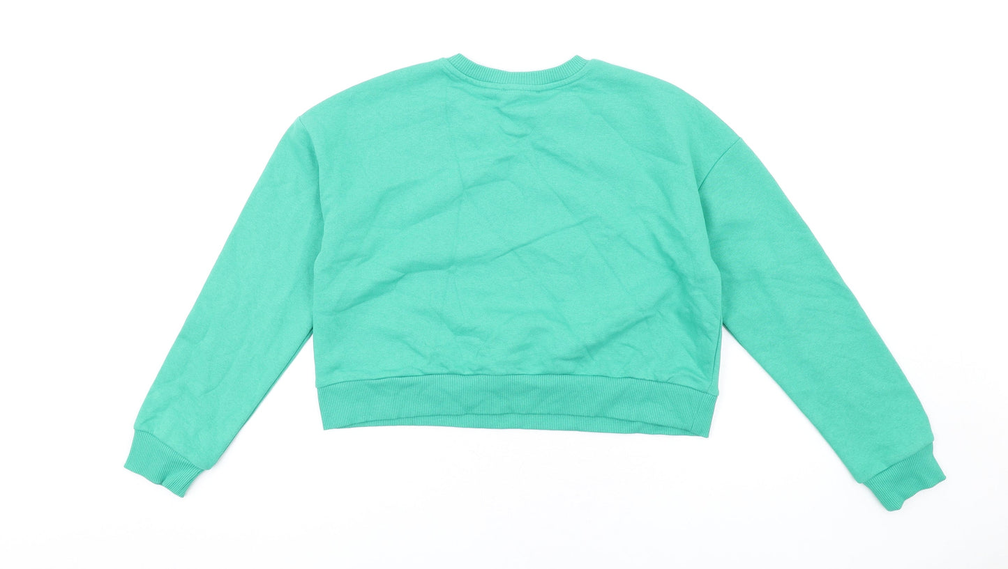 New Look Girls Green Cotton Pullover Sweatshirt Size 12-13 Years Pullover