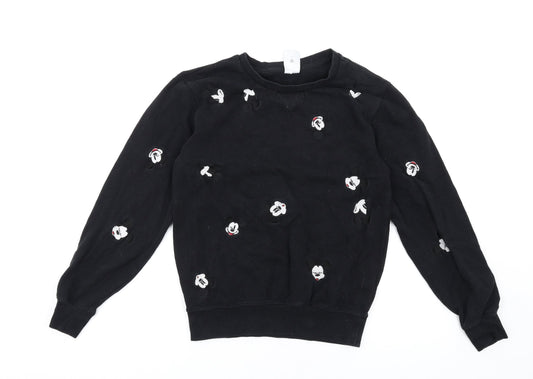 Womens UK Size S Disney Black Pullover Sweatshirt