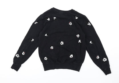 Womens UK Size S Disney Black Pullover Sweatshirt
