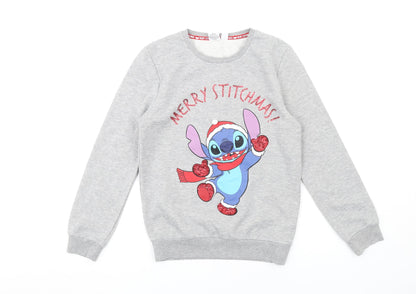 Womens UK Size 2XS Disney Grey Pullover Sweatshirt