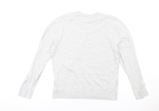 Gap Womens Grey Crew Neck Cotton Pullover Jumper Size L