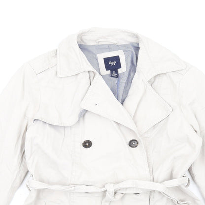 Gap Womens White Trench Coat Coat Size S Button