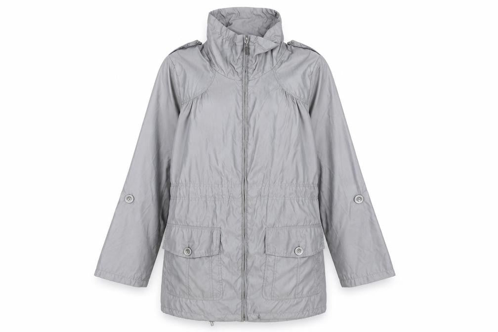 Womens UK Size 14 M&Co Grey Rain Coat