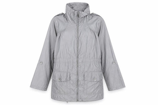 Womens UK Size 14 M&Co Grey Rain Coat