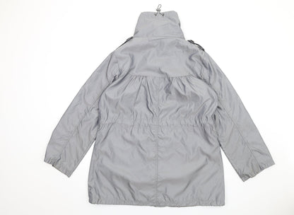 Womens UK Size 14 M&Co Grey Rain Coat