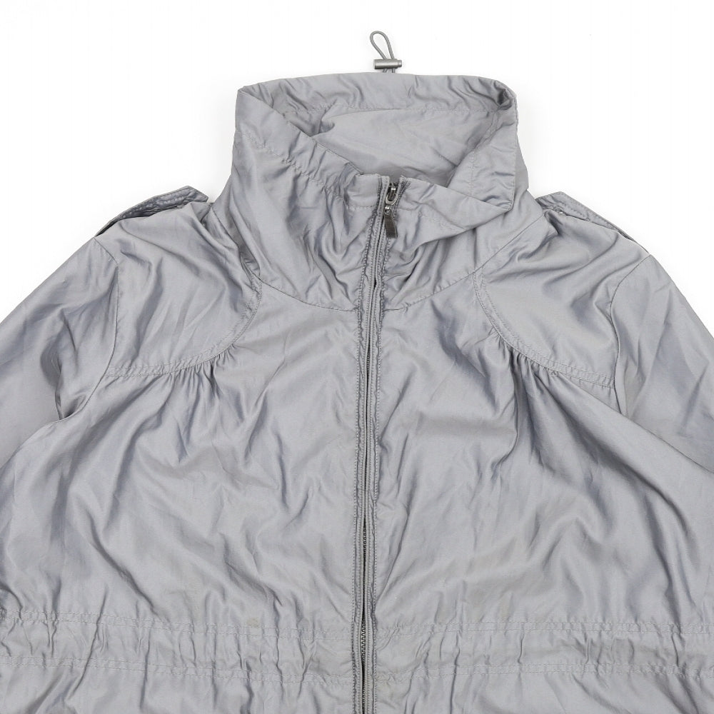Womens UK Size 14 M&Co Grey Rain Coat
