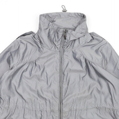 Womens UK Size 14 M&Co Grey Rain Coat