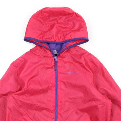 Quechua Girls Pink Rain Coat Coat Size 14 Years Zip
