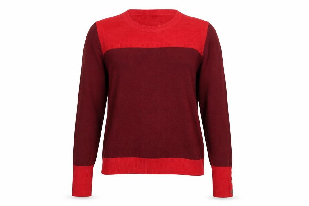 Classics Womens Red Round Neck Acrylic Pullover Jumper Size 12