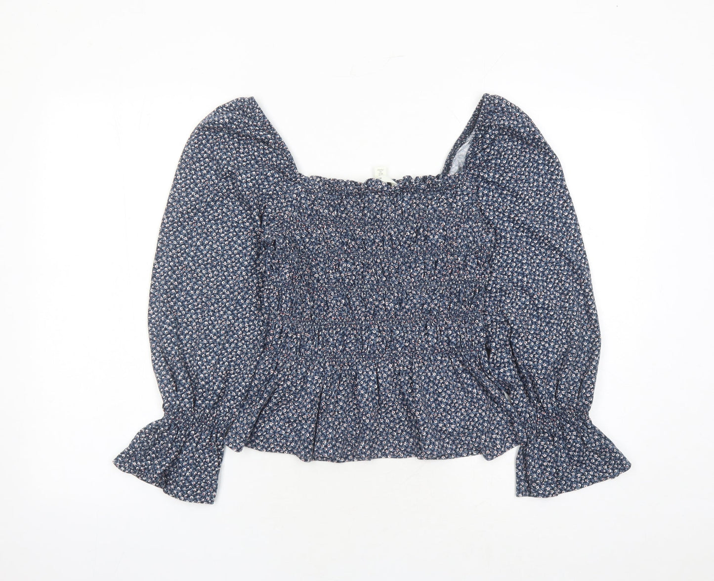 Womens UK Size M H&M Blue Basic Blouse