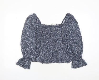 Womens UK Size M H&M Blue Basic Blouse