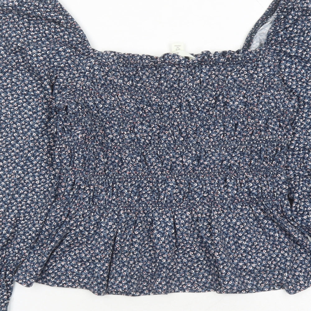 Womens UK Size M H&M Blue Basic Blouse