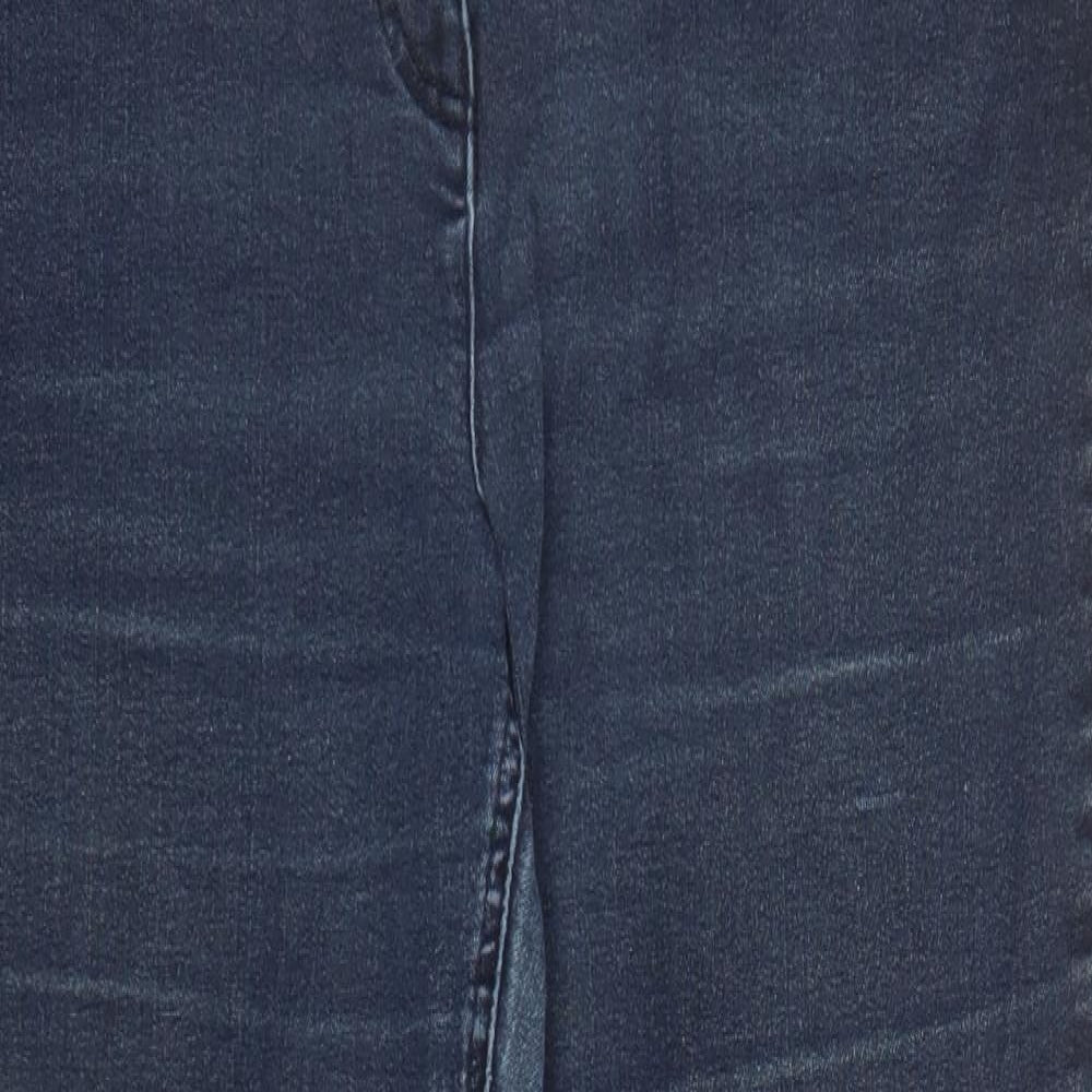 Savior Womens Blue Cotton Straight Jeans Size 16 L29 in Regular Zip - Pockets