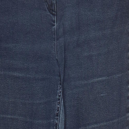 Savior Womens Blue Cotton Straight Jeans Size 16 L29 in Regular Zip - Pockets