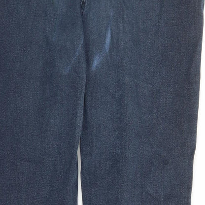 Savior Womens Blue Cotton Straight Jeans Size 16 L29 in Regular Zip - Pockets