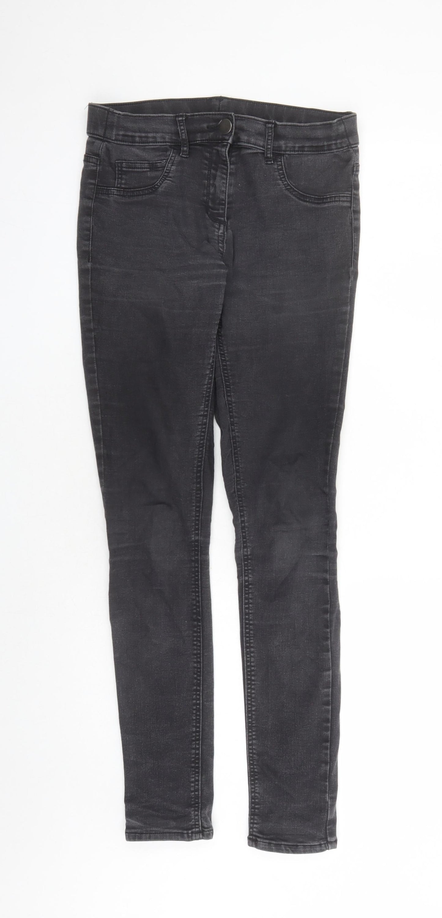 George Womens Black Cotton Skinny Jeans Size 10 L30 in Regular Zip - Size 10-12