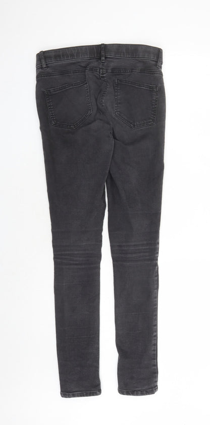 George Womens Black Cotton Skinny Jeans Size 10 L30 in Regular Zip - Size 10-12