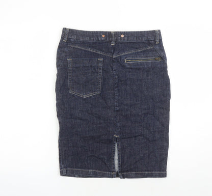 Womens UK Size 12 Warehouse Straight & Pencil Denim Skirt