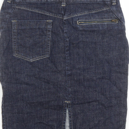 Womens UK Size 12 Warehouse Straight & Pencil Denim Skirt