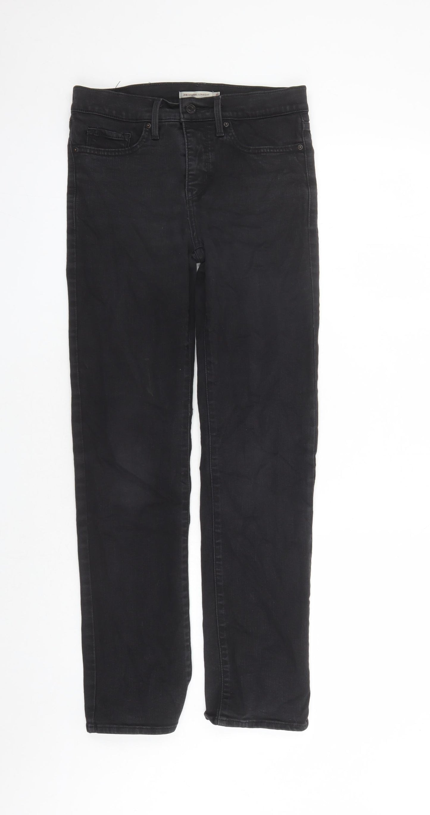 Levi's Womens Black Cotton Straight Jeans Size 28 in L28 in Regular Zip - Shaping