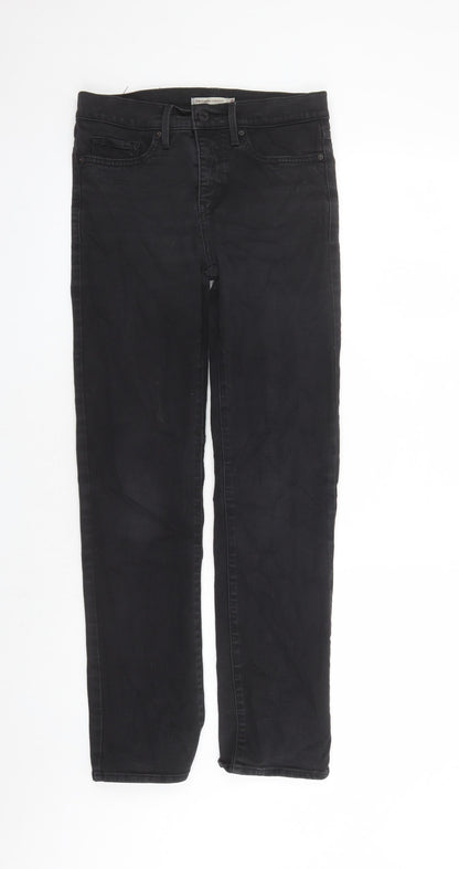 Levi's Womens Black Cotton Straight Jeans Size 28 in L28 in Regular Zip - Shaping