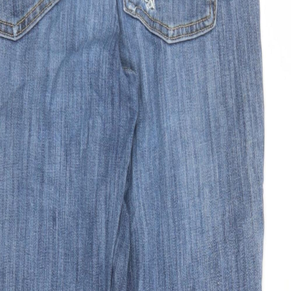 Gap Womens Blue Cotton Boyfriend Jeans Size 32 in L26 in Regular Zip - Pockets Short Leg