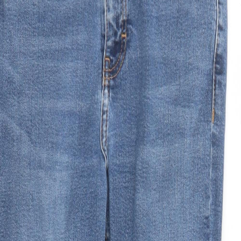 Topshop Womens Blue Cotton Cropped Jeans Size 28 in L24 in Regular Zip - Pockets