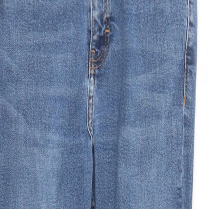 Topshop Womens Blue Cotton Cropped Jeans Size 28 in L24 in Regular Zip - Pockets