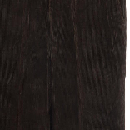 Autograph Mens Brown Cotton Trousers Size 38 in L27 in Regular Zip - Pockets Short Leg