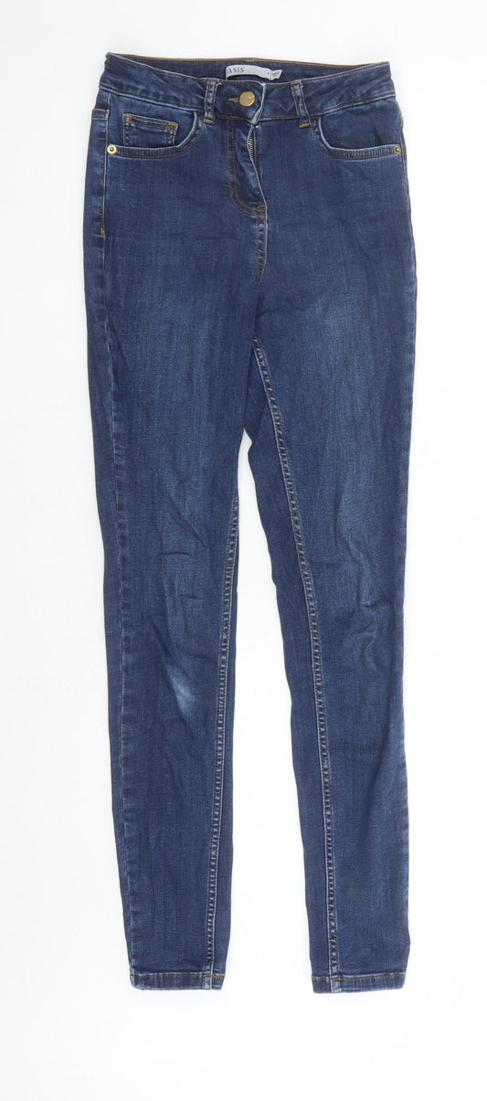 Oasis Womens Blue Cotton Skinny Jeans Size 8 L29 in Regular Zip - Pockets