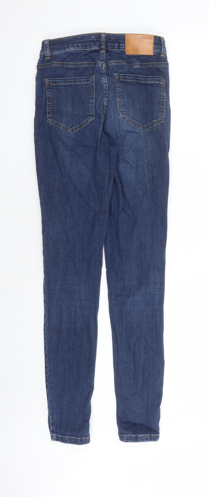 Oasis Womens Blue Cotton Skinny Jeans Size 8 L29 in Regular Zip - Pockets