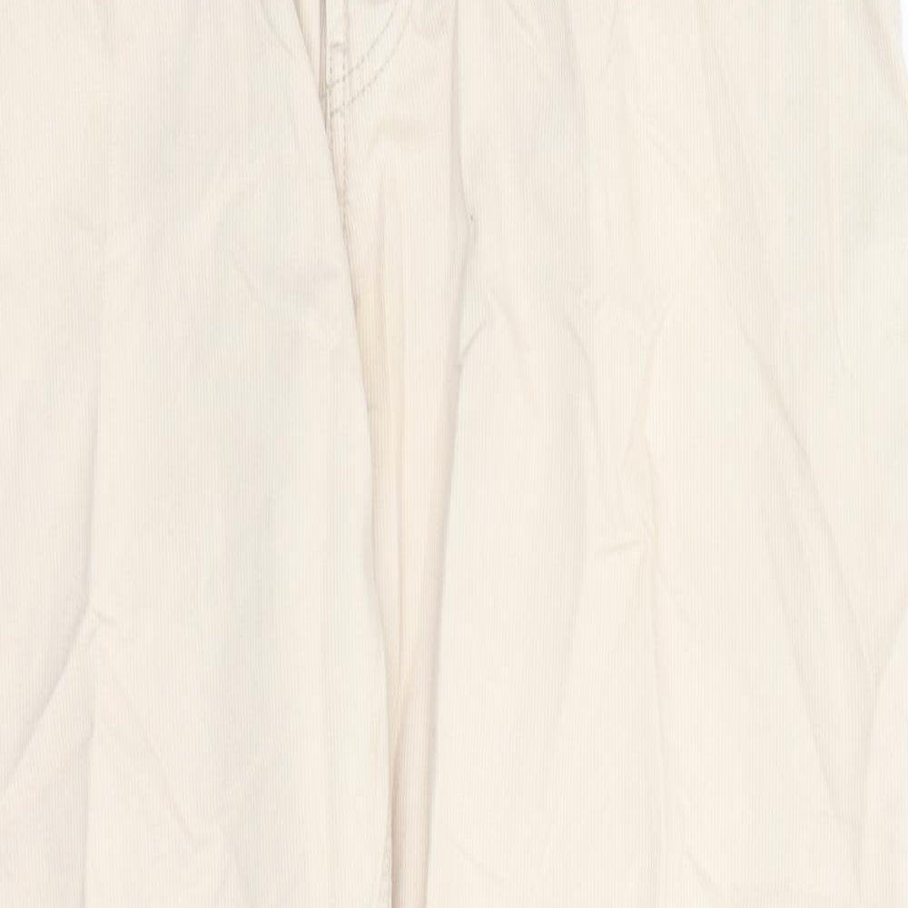 Lancers Mens Beige Cotton Trousers Size 38 in L29 in Regular Zip - Pockets