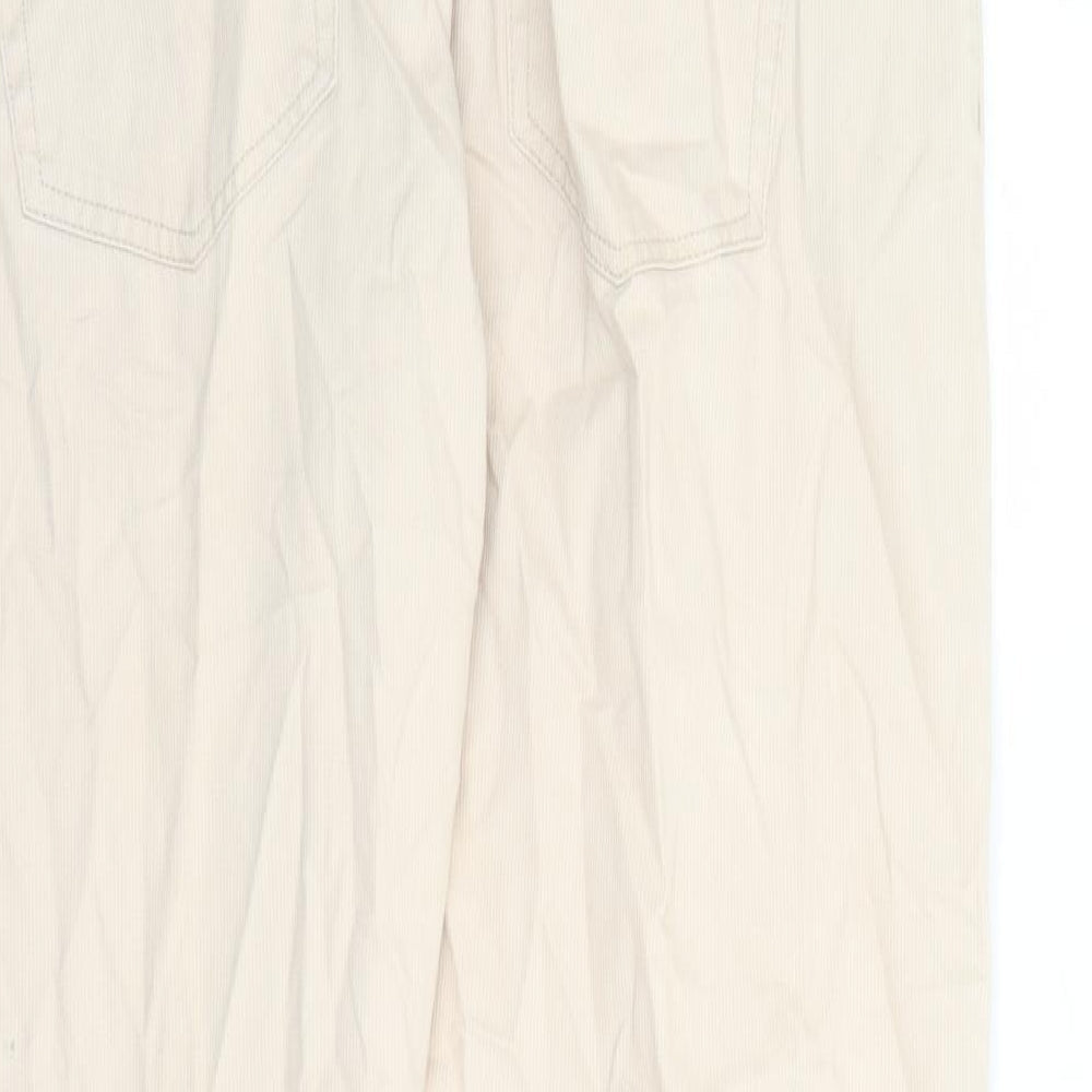 Lancers Mens Beige Cotton Trousers Size 38 in L29 in Regular Zip - Pockets