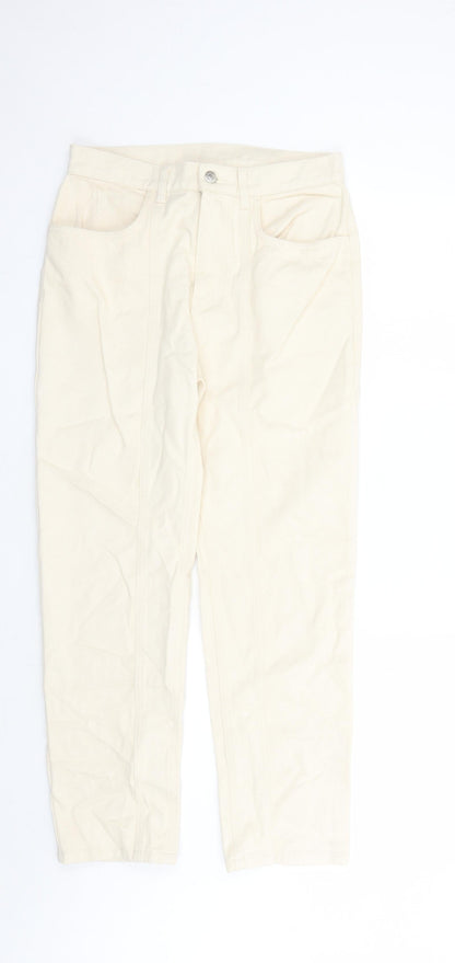 AsYou Womens Beige Cotton Straight Jeans Size 30 in L28 in Regular Zip - Pockets