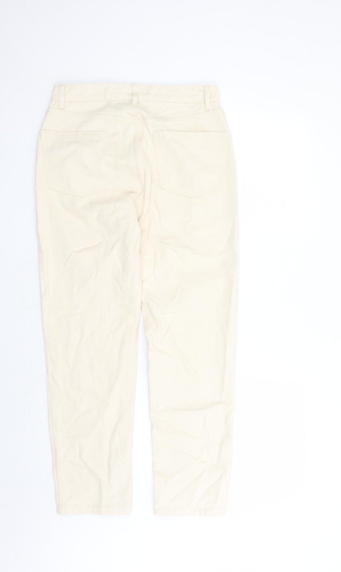 AsYou Womens Beige Cotton Straight Jeans Size 30 in L28 in Regular Zip - Pockets