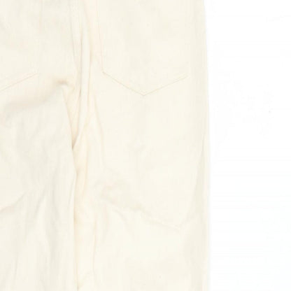 AsYou Womens Beige Cotton Straight Jeans Size 30 in L28 in Regular Zip - Pockets