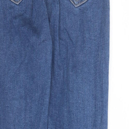 Topshop Womens Blue Cotton Skinny Jeans Size 26 in L28 in Regular Zip - Pockets