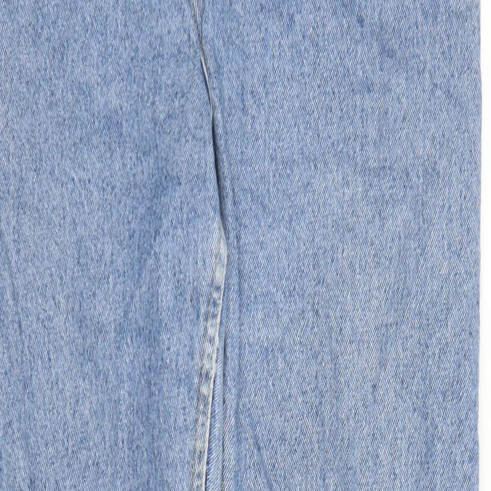 Lee Mens Blue Polyester Straight Jeans Size 30 in L31 in Regular Zip - Pockets