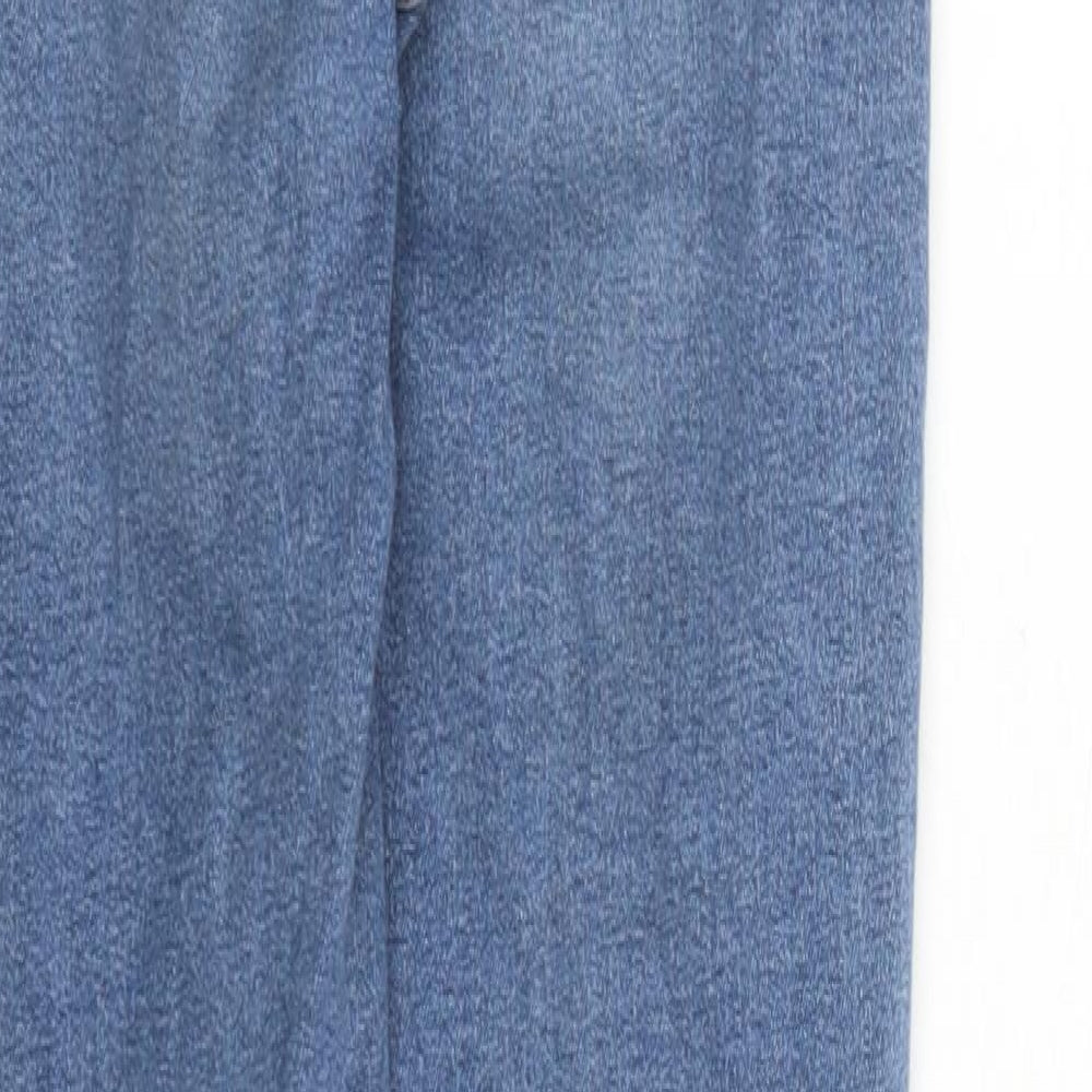 Topshop Womens Blue Cotton Skinny Jeans Size 26 in L25 in Regular Zip - Pockets Short Leg