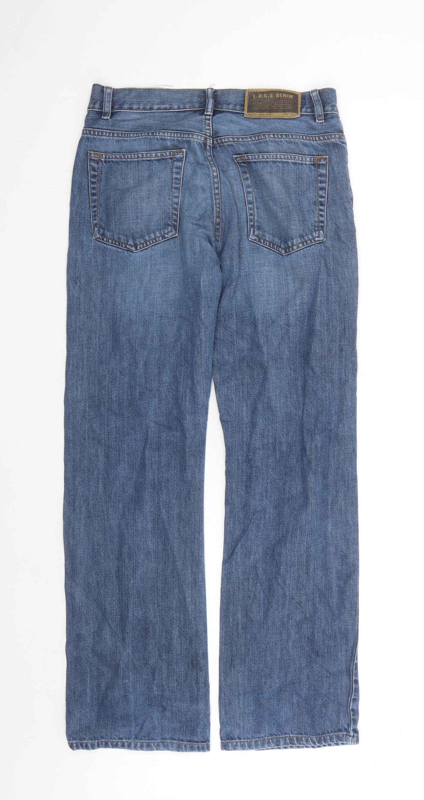 H&M Mens Blue Cotton Straight Jeans Size 30 in L32 in Regular Button - Pockets