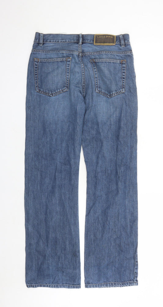 H&M Mens Blue Cotton Straight Jeans Size 30 in L32 in Regular Button - Pockets