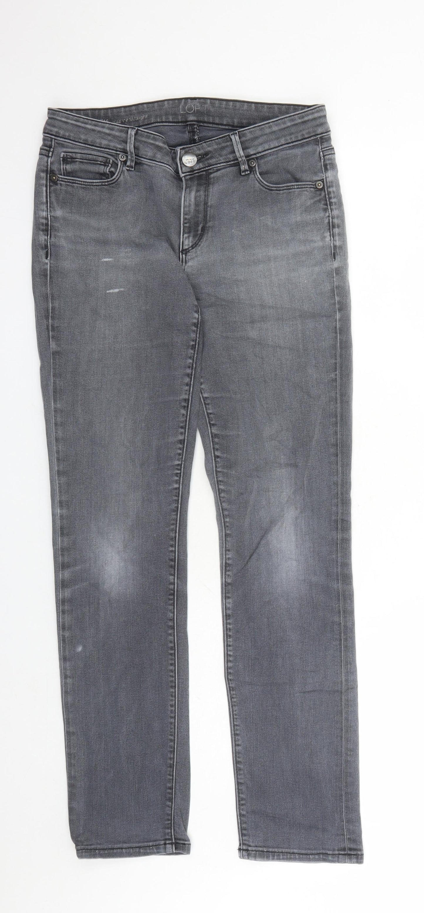 Womens UK Size 30 in LOFT Regular Fit Straight Grey Jeans
