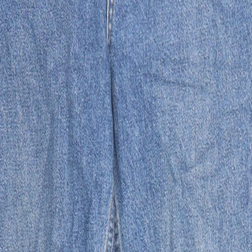 Topshop Womens Blue Cotton Mom Jeans Size 30 in L29 in Regular Zip - Pockets