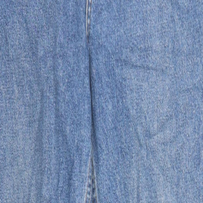 Topshop Womens Blue Cotton Mom Jeans Size 30 in L29 in Regular Zip - Pockets