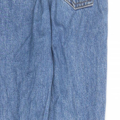 Topshop Womens Blue Cotton Mom Jeans Size 30 in L29 in Regular Zip - Pockets