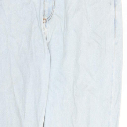 ASOS Mens Blue Cotton Straight Jeans Size 38 in L32 in Regular Zip - Pockets