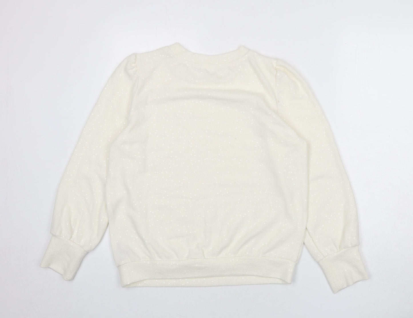 Beloved Womens Ivory Polyester Pullover Sweatshirt Size M Pullover - Sequins